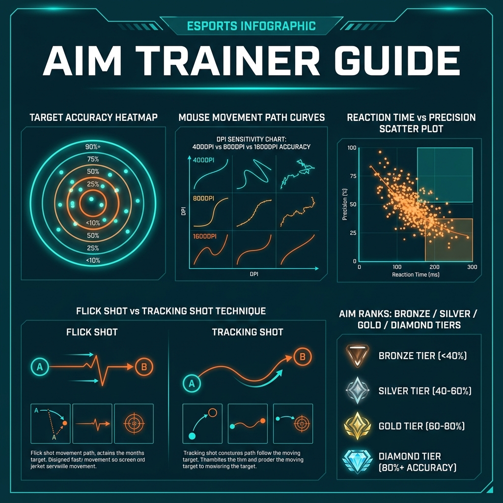 Mobalytics Aim Trainer UI showing predictive heat‑map overlay